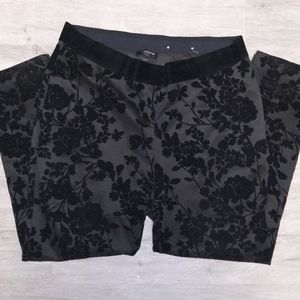 Liz Claiborne | Black Pants w/Velvet Floral Design